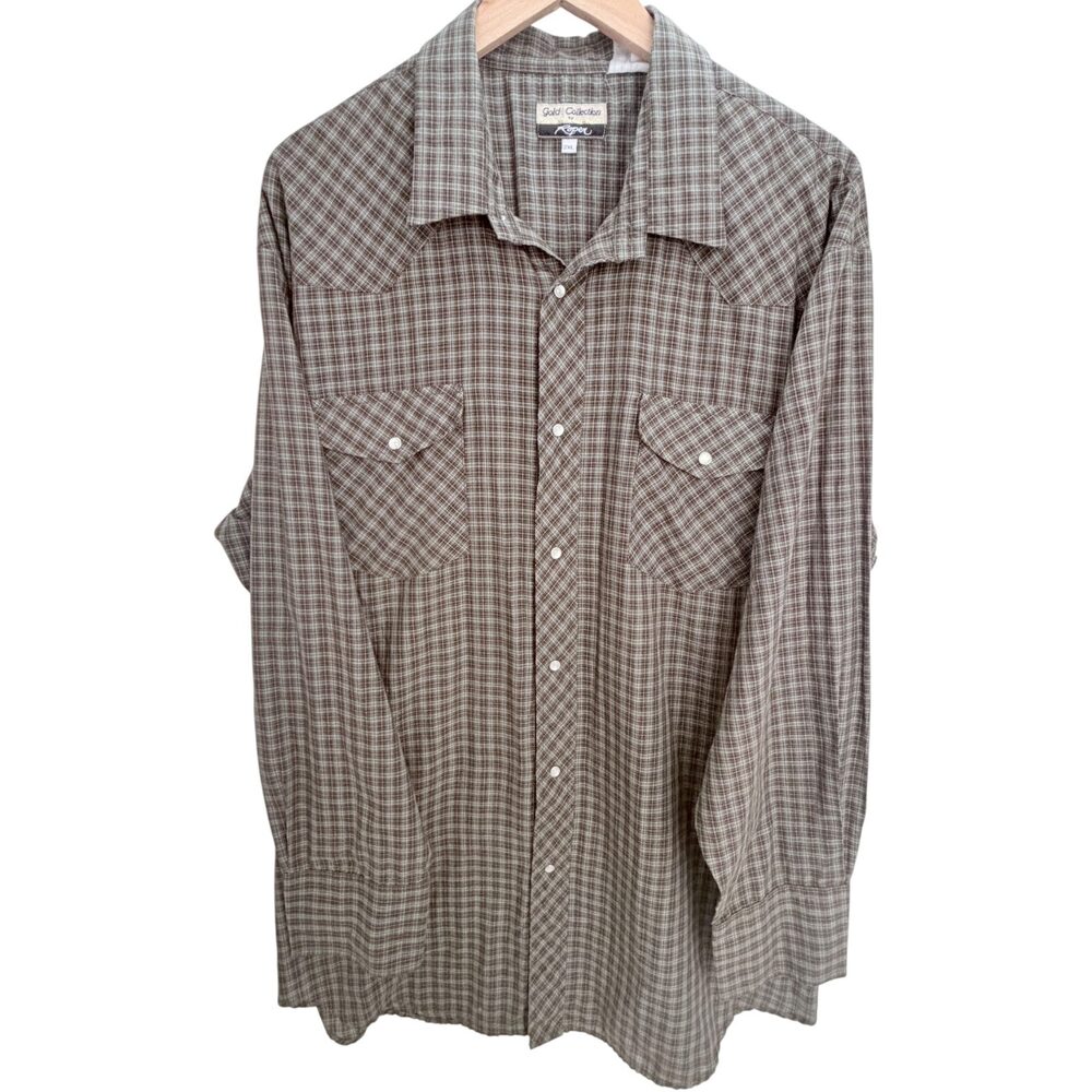 Roper Brown Gold-Collection Button-Up Men's 2XL